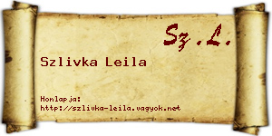 Szlivka Leila névjegykártya