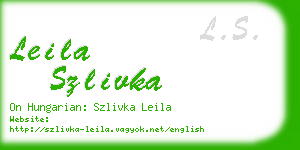 leila szlivka business card
